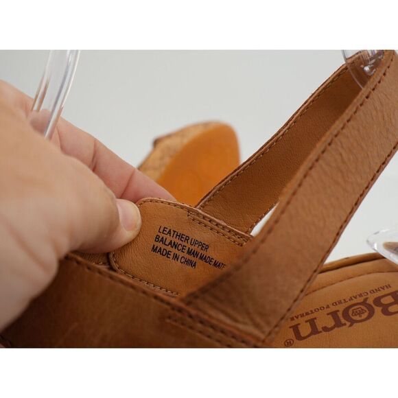 Born Lenore Platform Wedge Sandals Womens Size 10 M Brown Leather Buckle Shoes - Picture 13 of 14